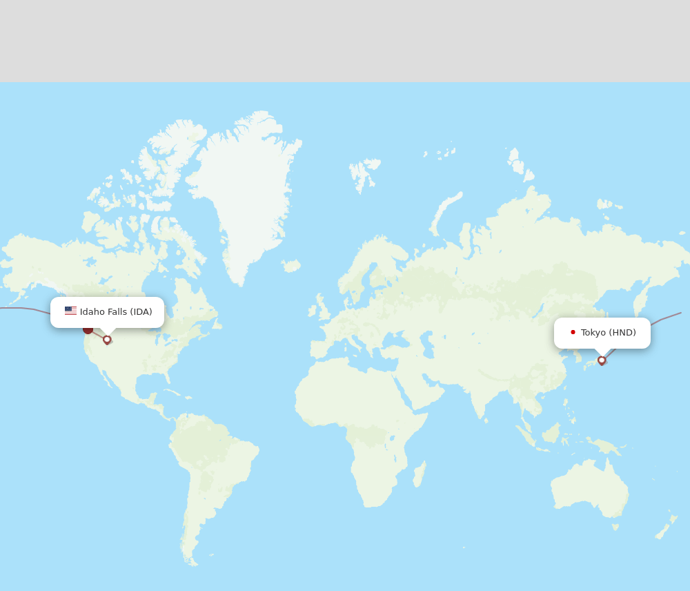 HND-IDA flight routes