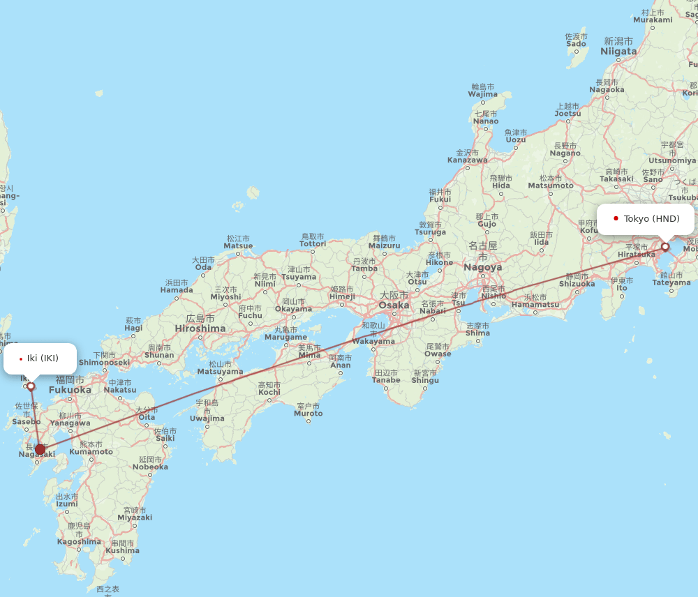 HND-IKI flight routes