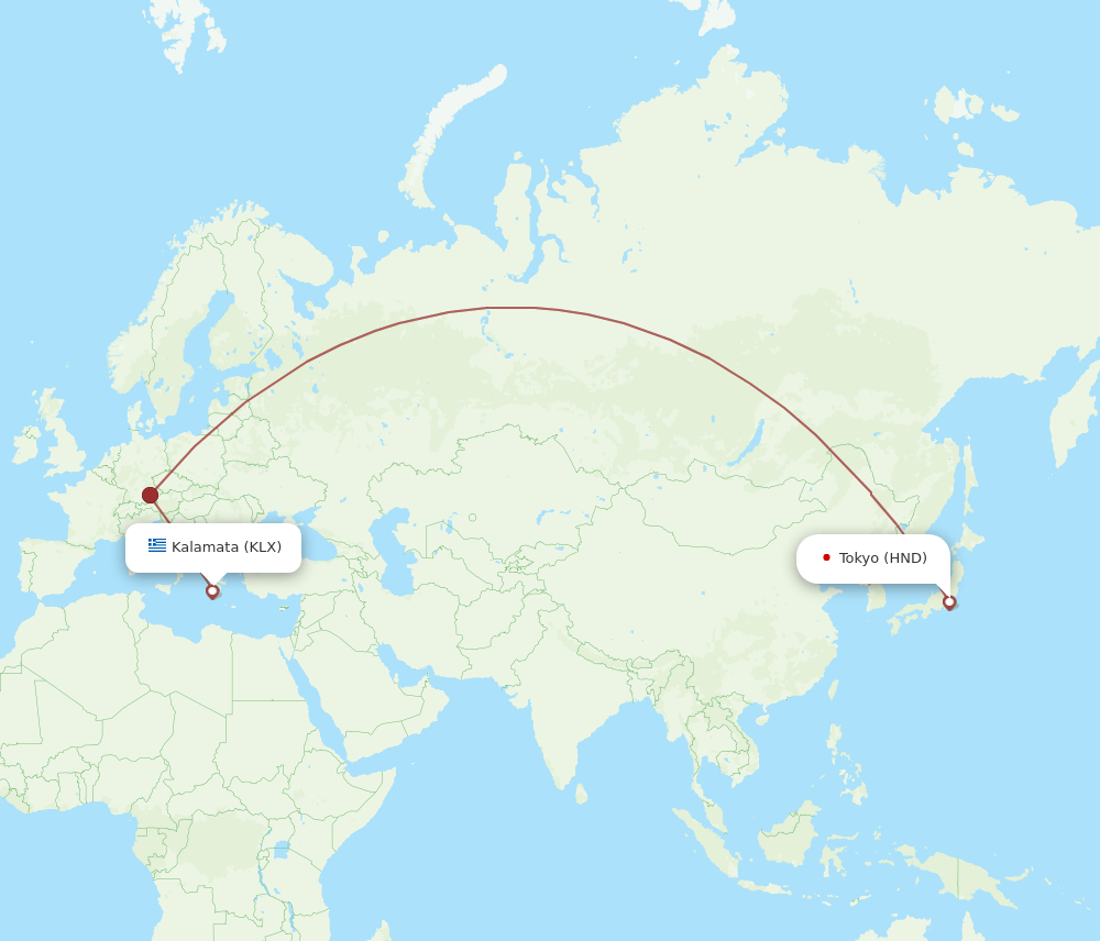 HND-KLX flight routes