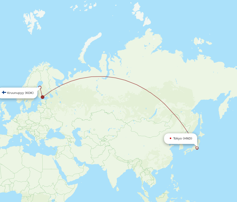 HND-KOK flight routes