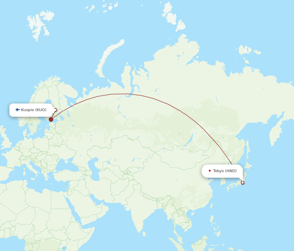 HND-KUO flight routes