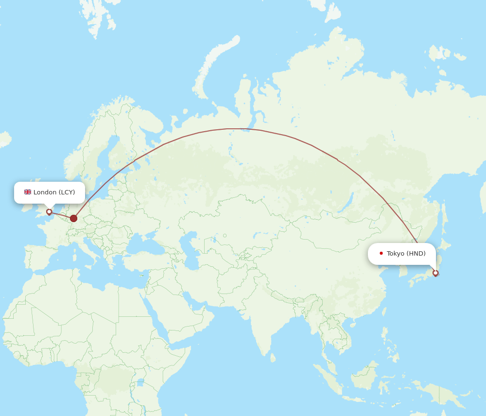 HND-LCY flight routes