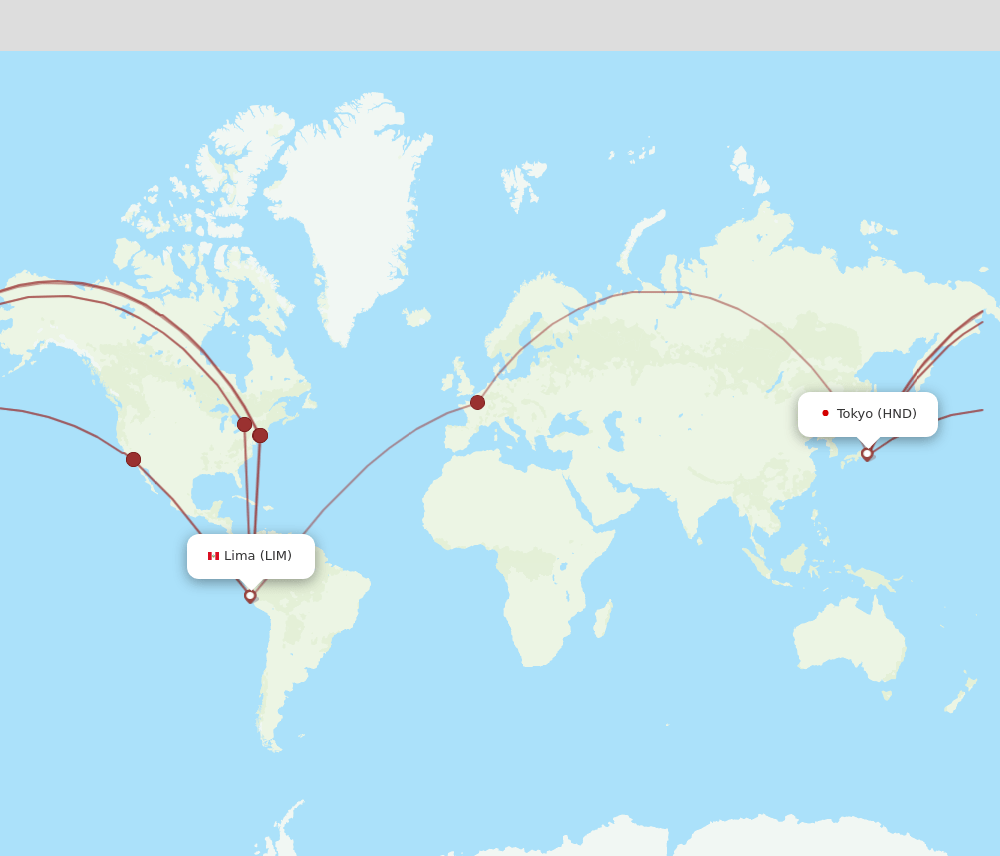 HND-LIM flight routes