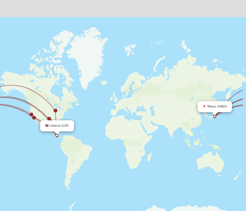 HND-LIR flight routes