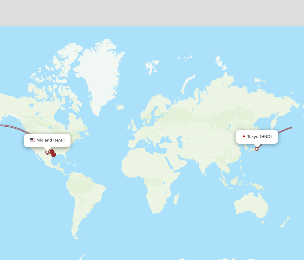 HND-MAF flight routes