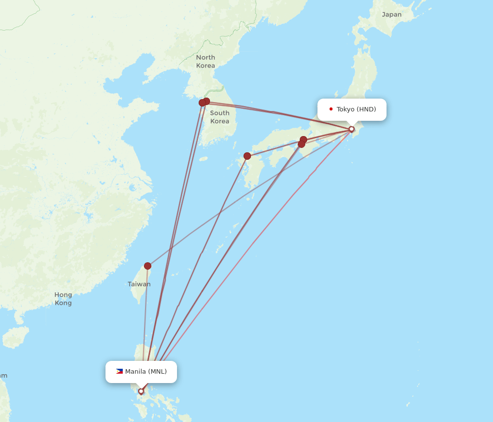 HND-MNL flight routes