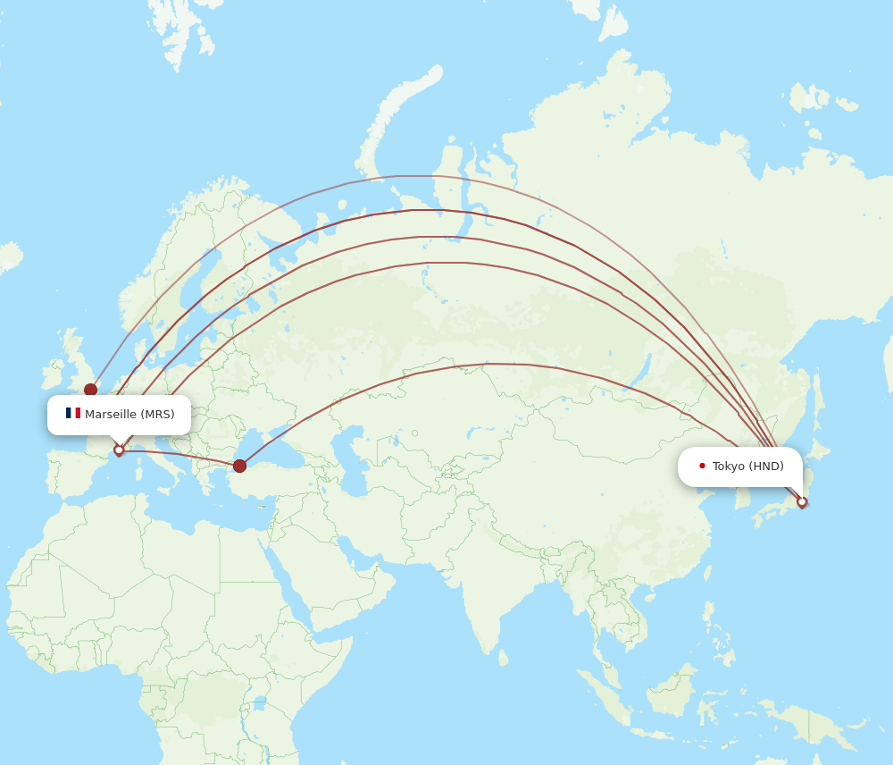 HND-MRS flight routes