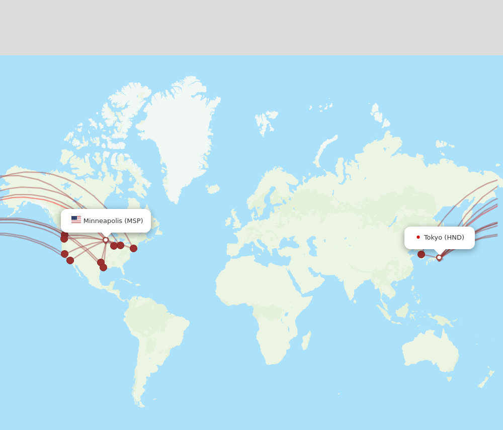 HND-MSP flight routes