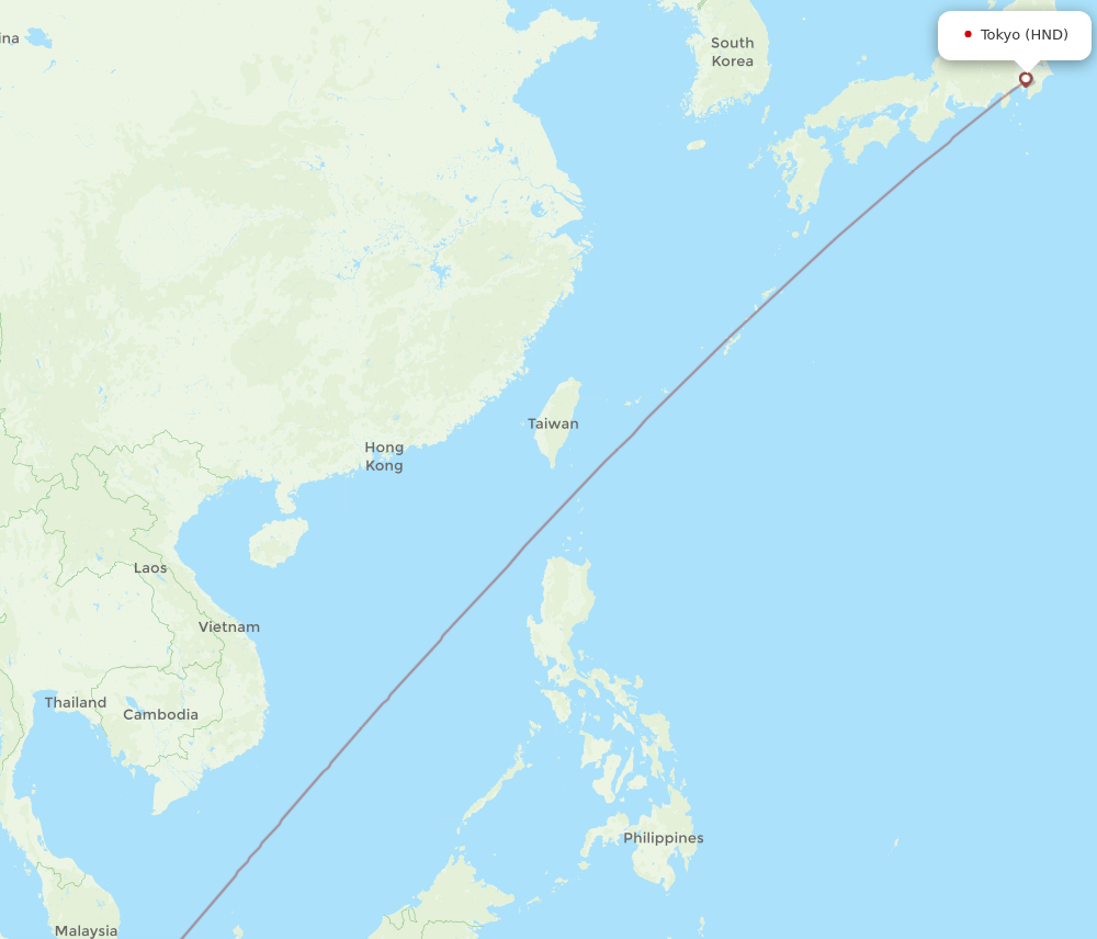 HND to PKU flights and routes map