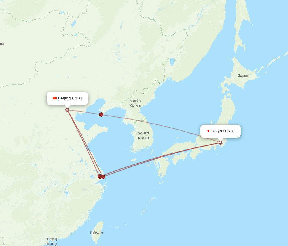 HND-PKX flight routes