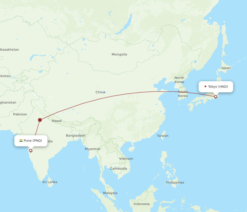 HND-PNQ flight routes