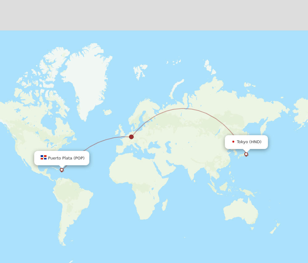 HND-POP flight routes