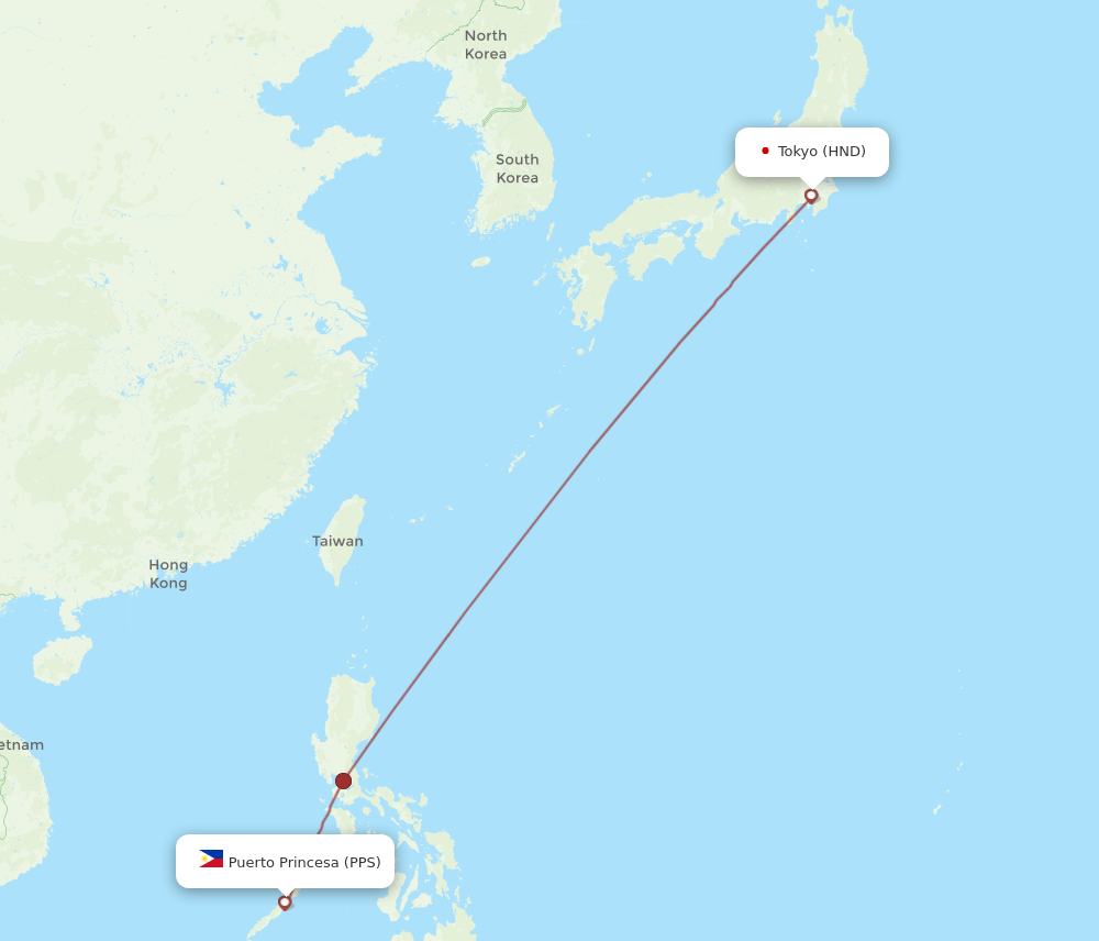 HND-PPS flight routes