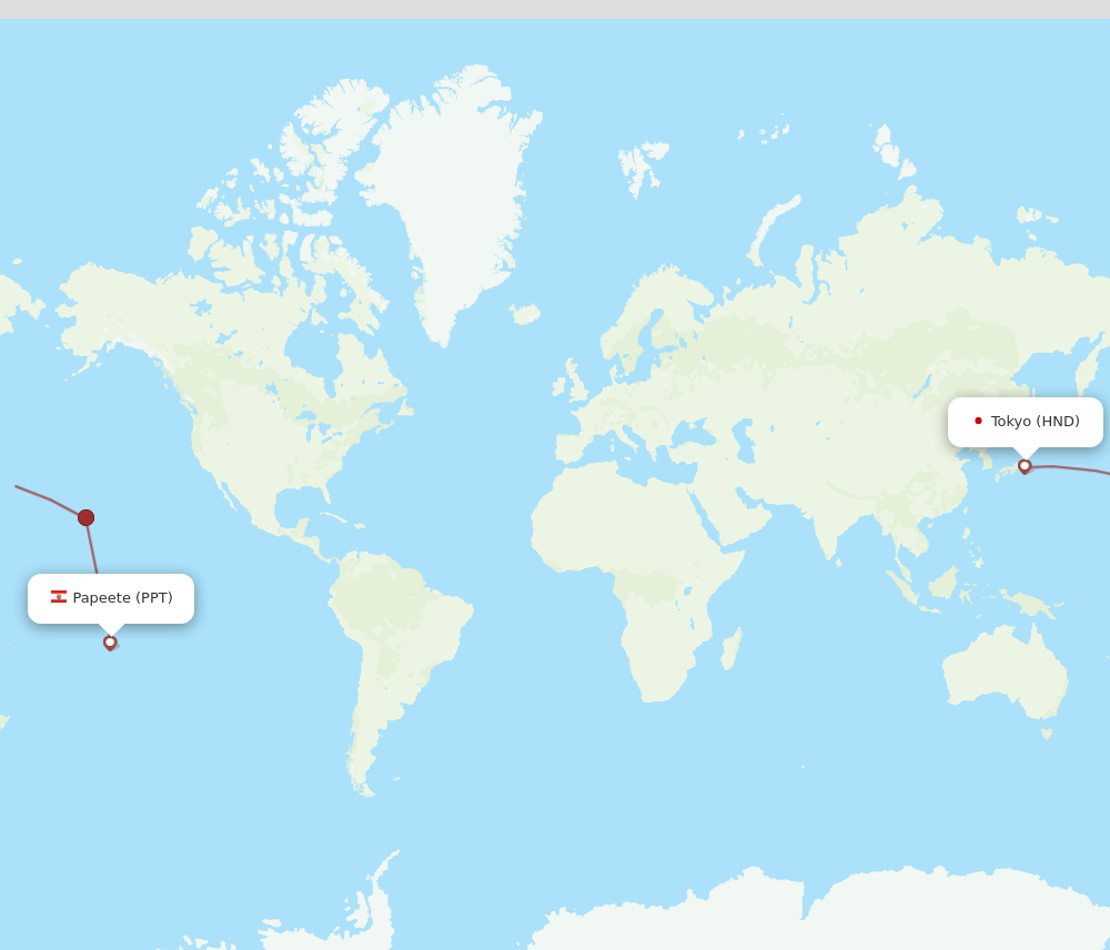 HND-PPT flight routes