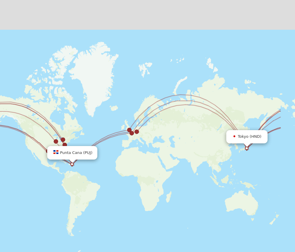 HND-PUJ flight routes