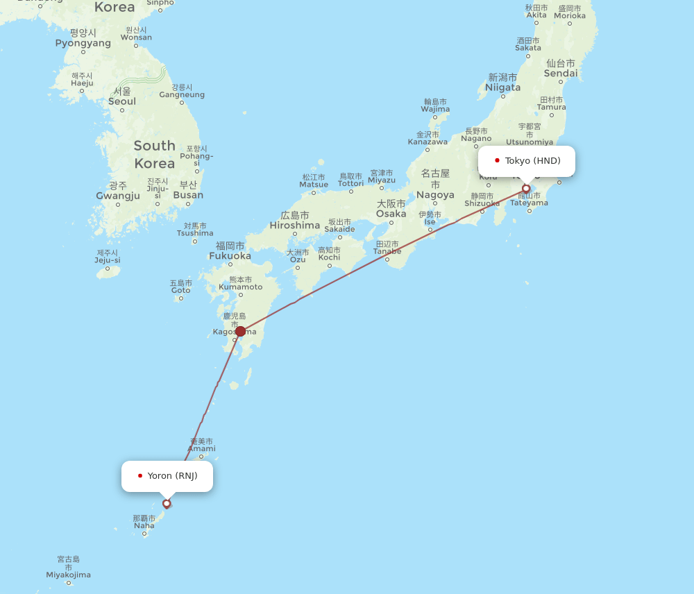 HND-RNJ flight routes