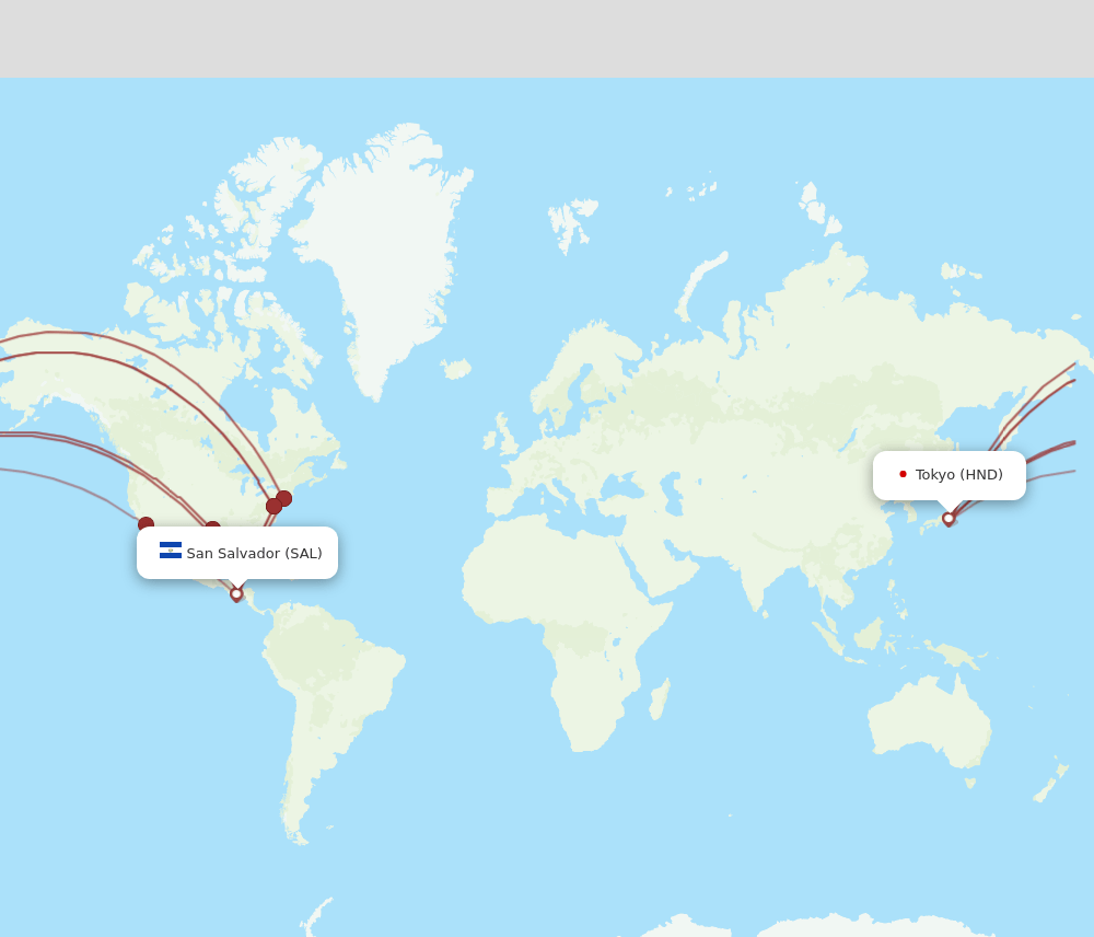 HND-SAL flight routes