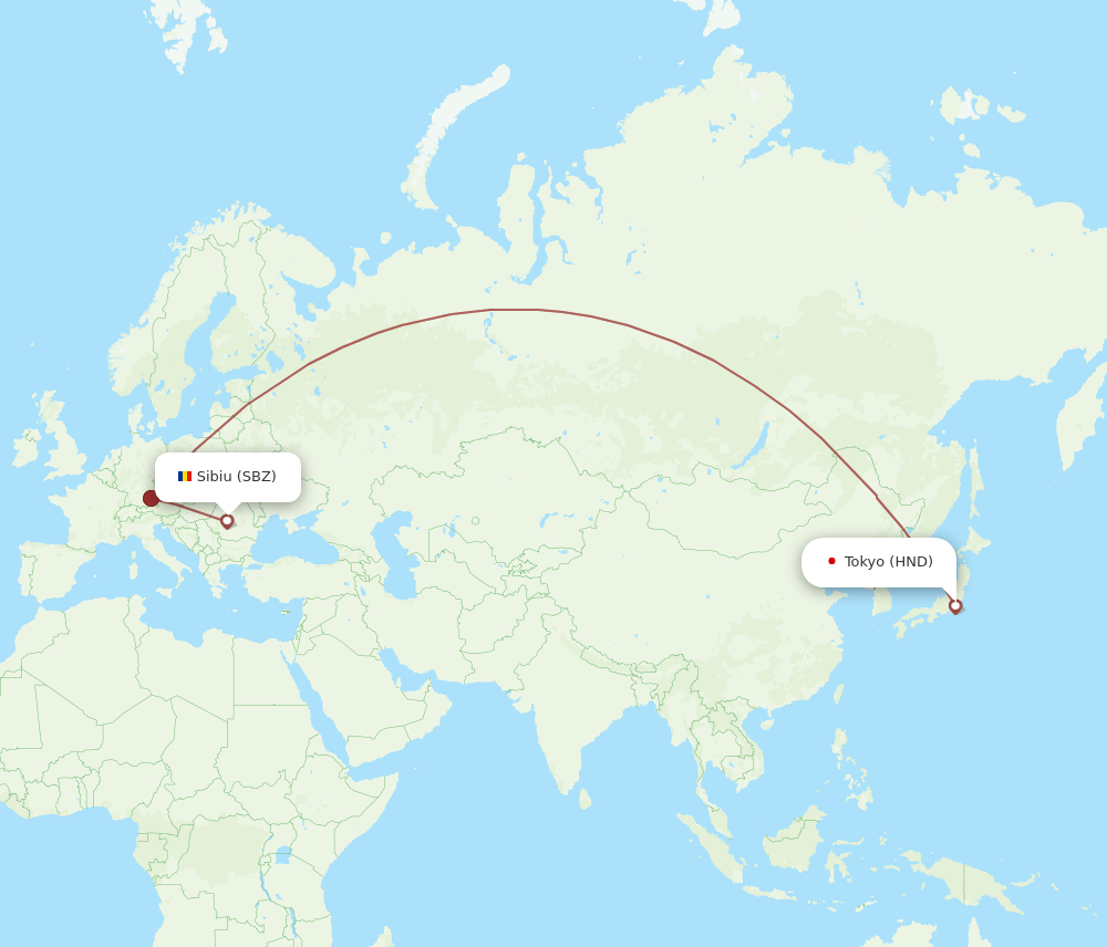 HND-SBZ flight routes