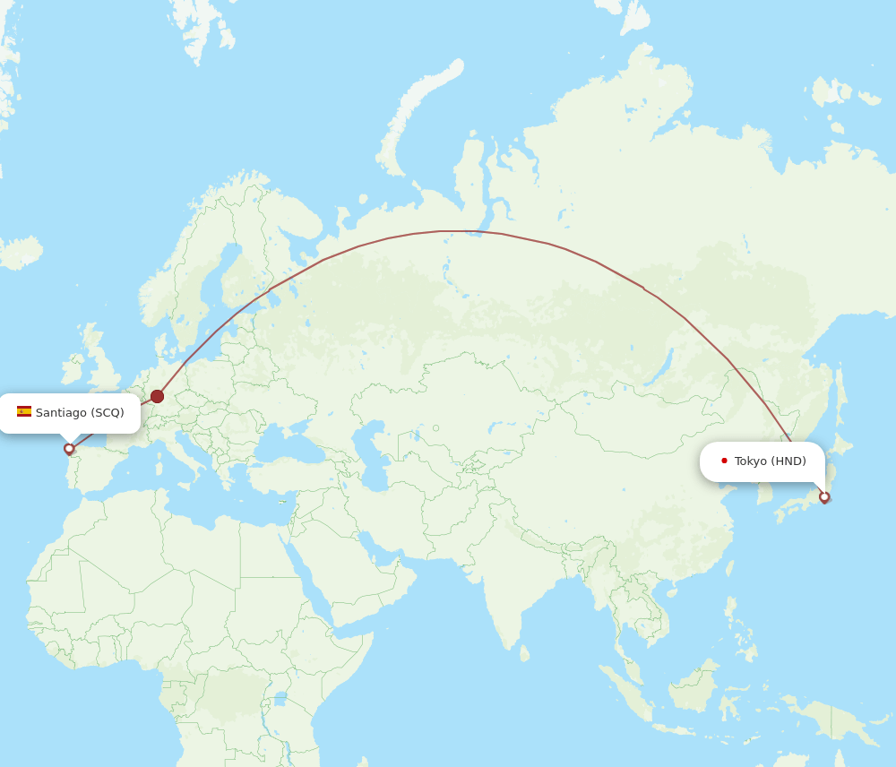 HND-SCQ flight routes