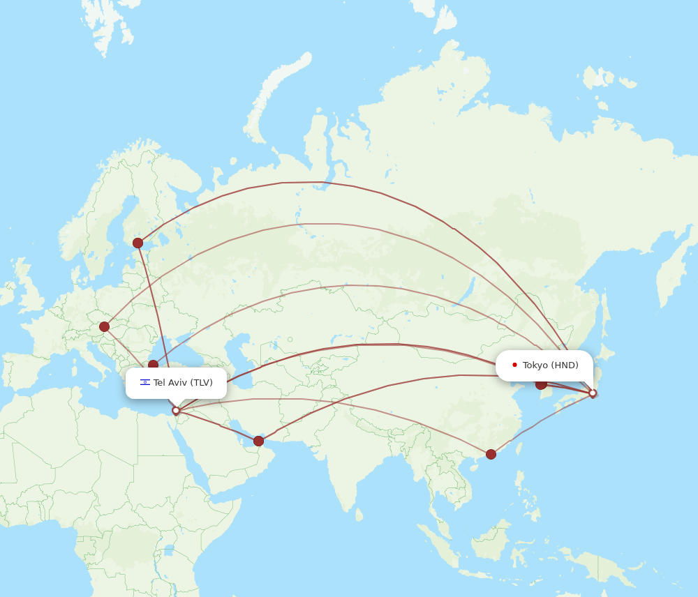 HND-TLV flight routes