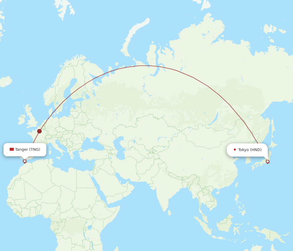 HND-TNG flight routes