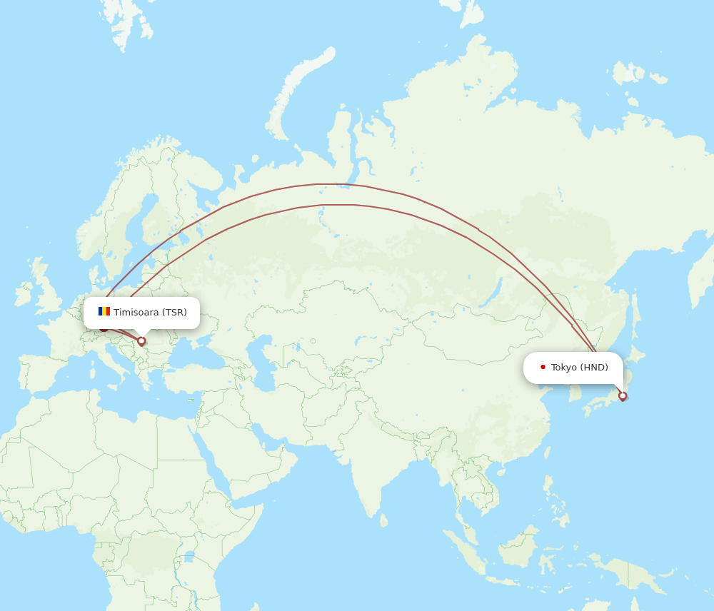 HND-TSR flight routes