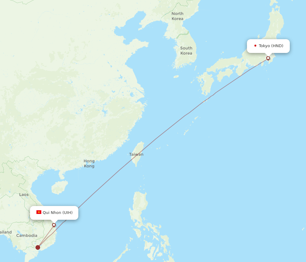 HND-UIH flight routes