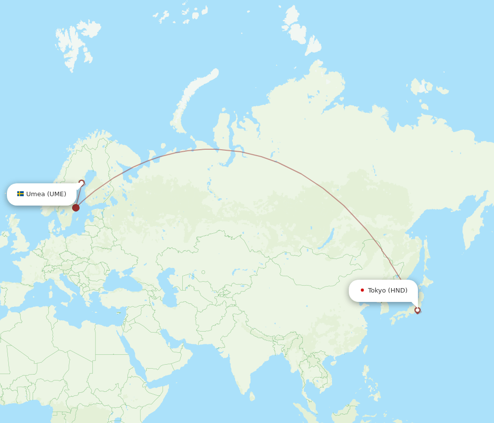 HND-UME flight routes