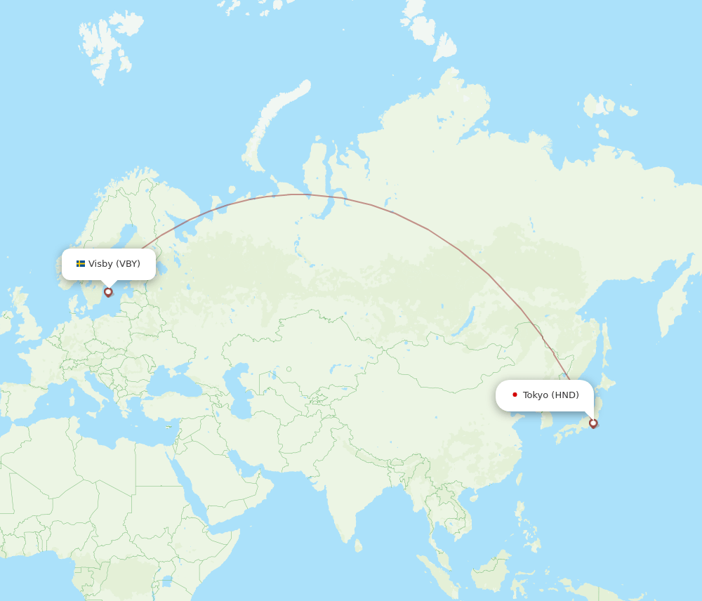 HND to VBY flights and routes map
