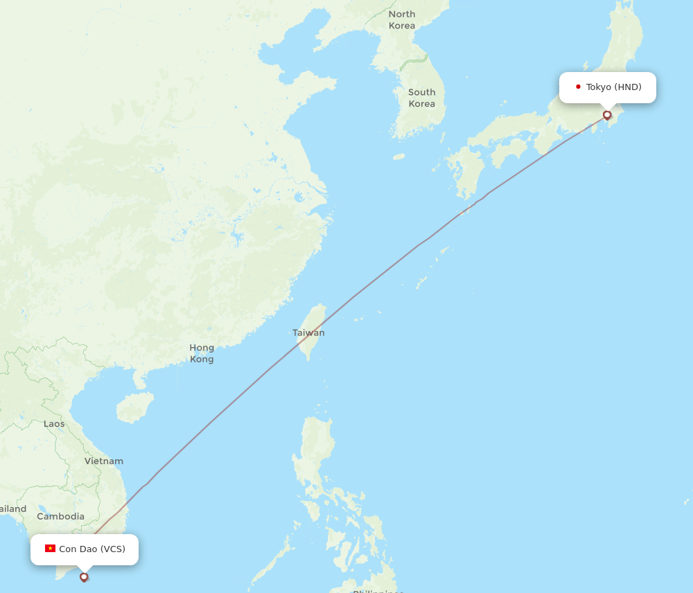 HND-VCS flight routes