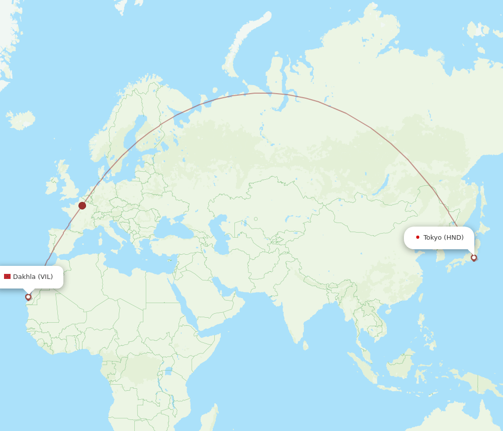 HND-VIL flight routes