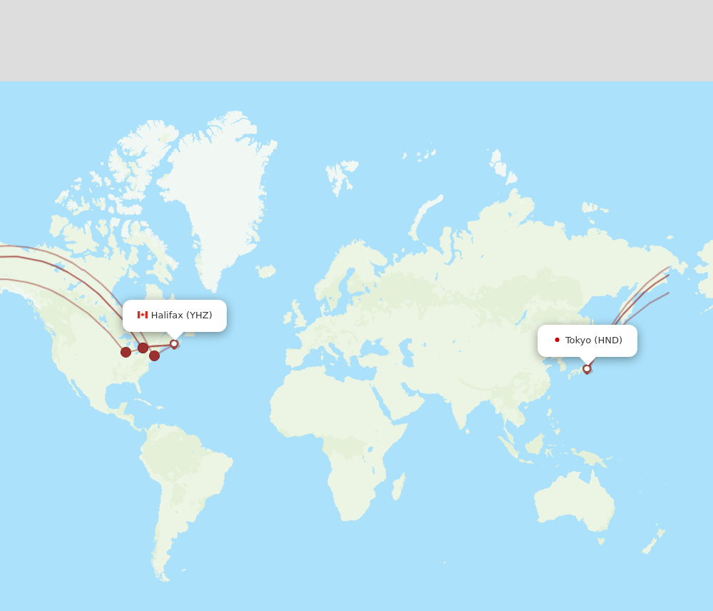 HND-YHZ flight routes