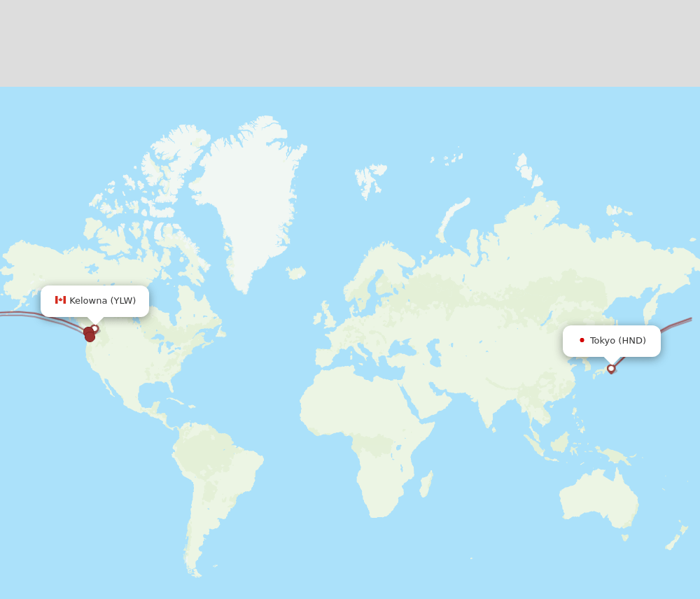 HND-YLW flight routes