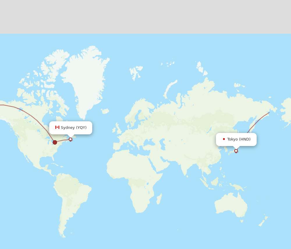 HND-YQY flight routes