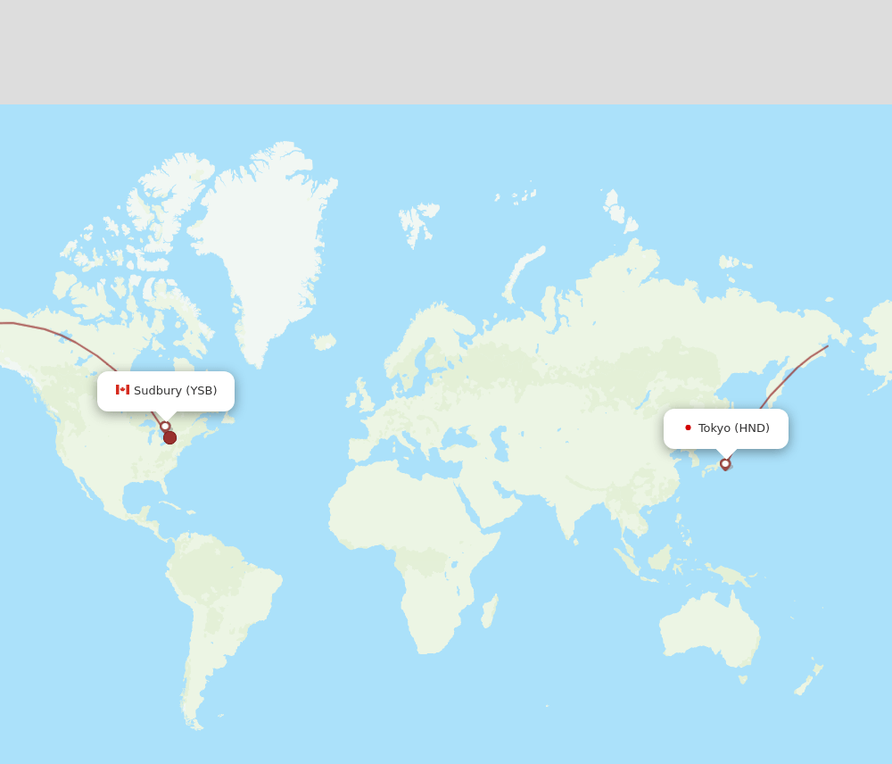HND-YSB flight routes