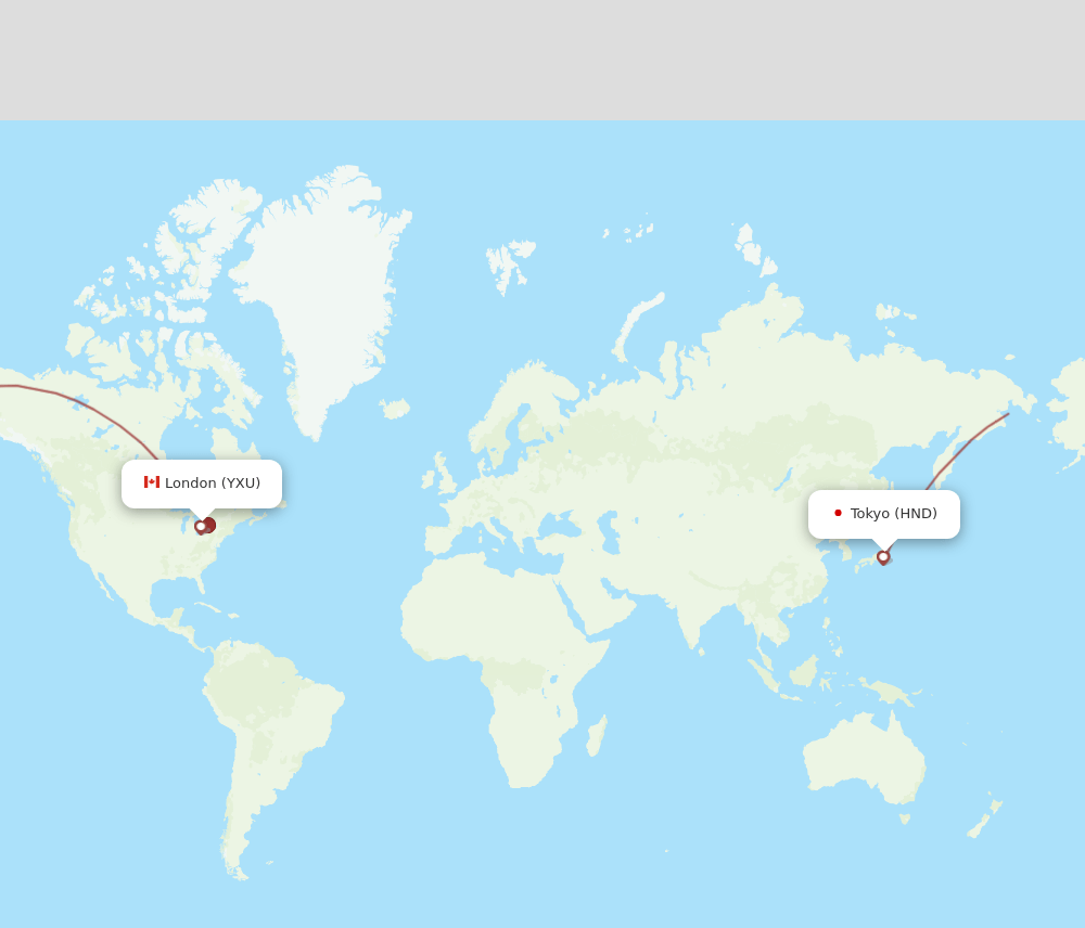 HND-YXU flight routes
