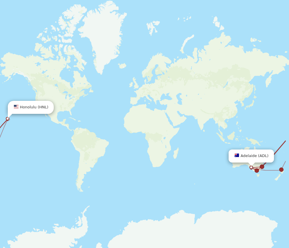 HNL-ADL flight routes