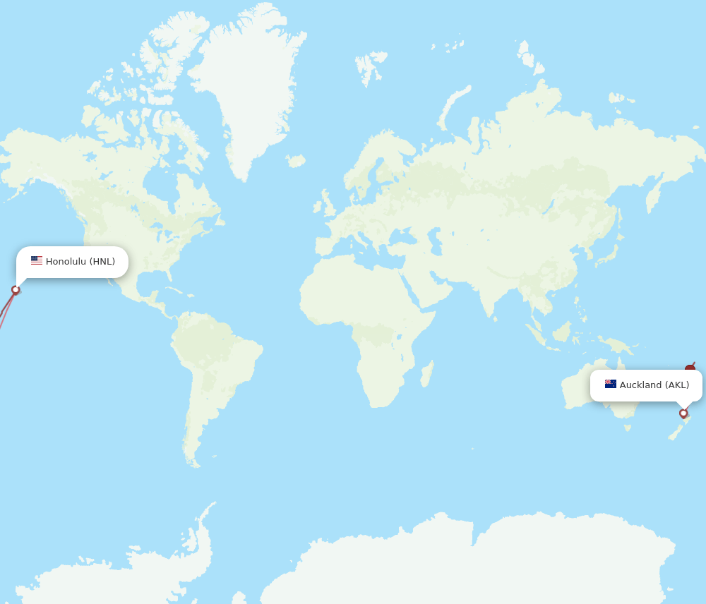 HNL-AKL flight routes