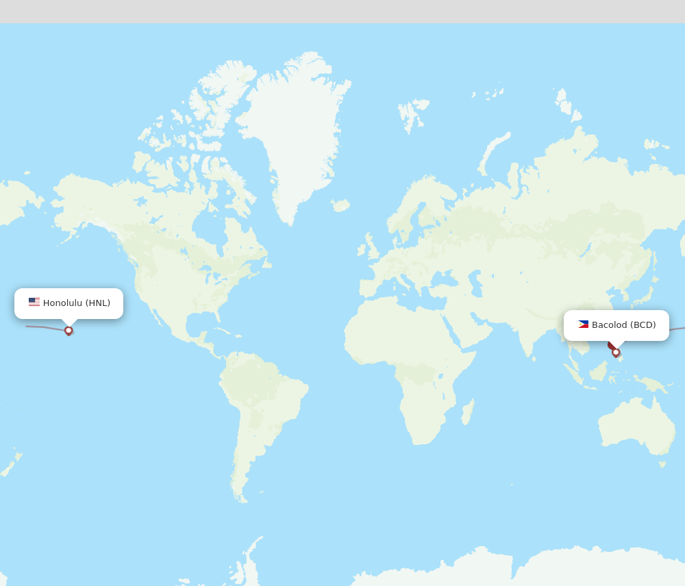 HNL-BCD flight routes
