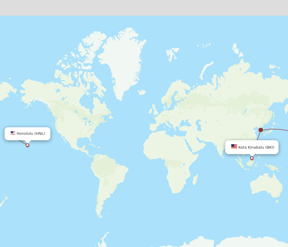 HNL-BKI flight routes