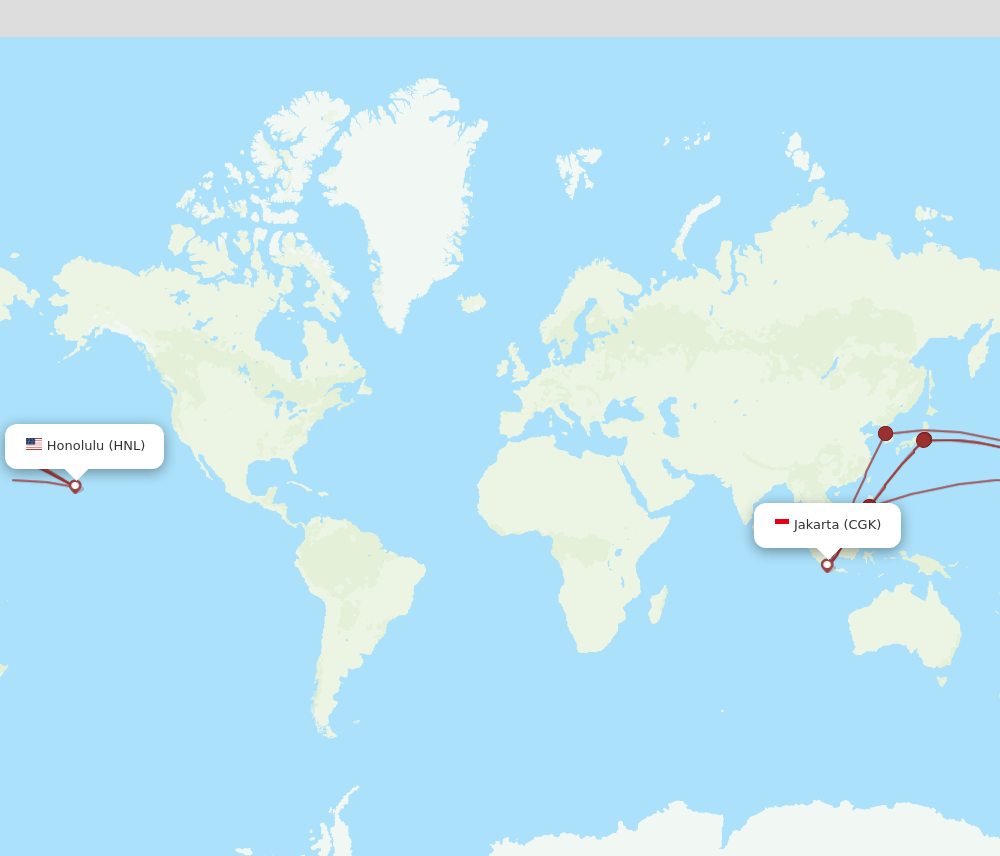 HNL-CGK flight routes