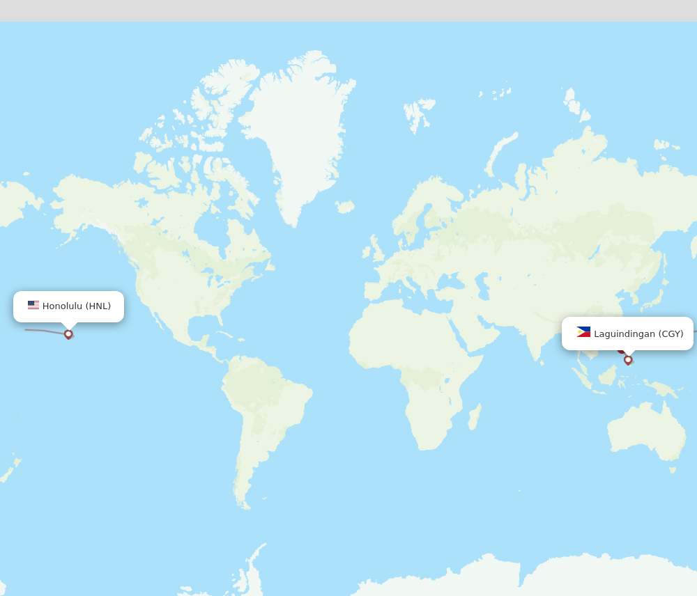 HNL-CGY flight routes