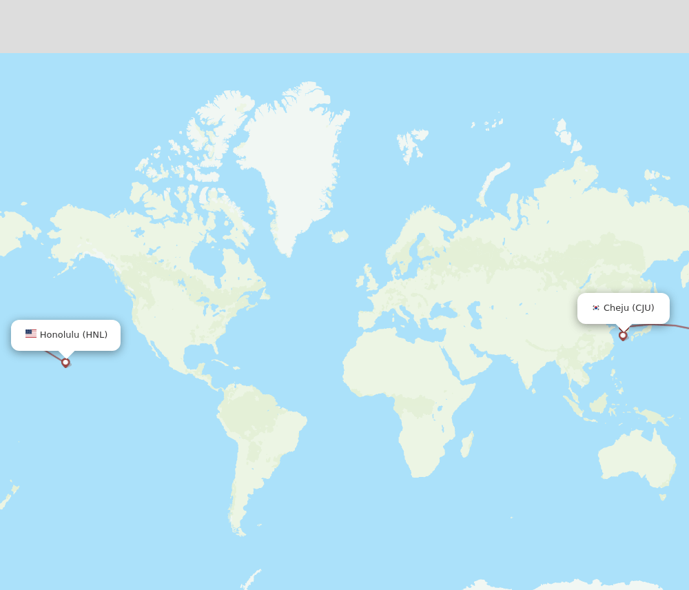 HNL to CJU flights and routes map