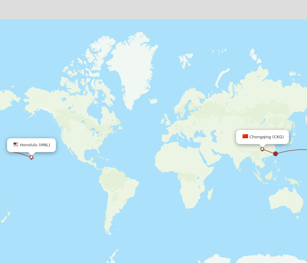 HNL-CKG flight routes