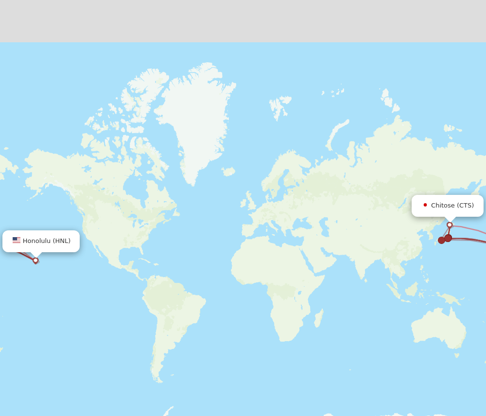 HNL to CTS flights and routes map