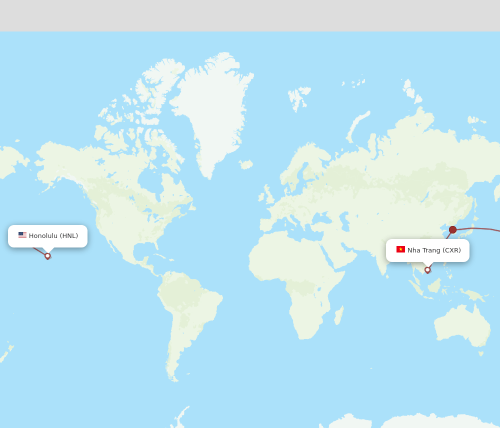HNL-CXR flight routes