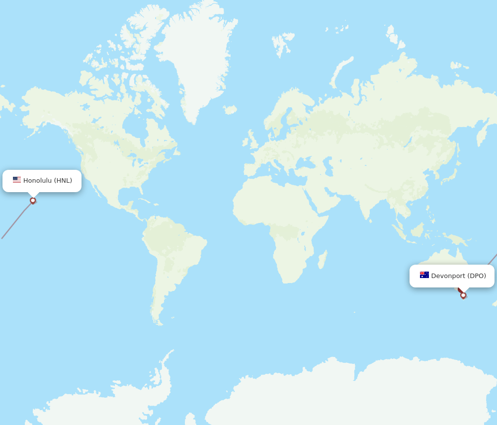 HNL-DPO flight routes