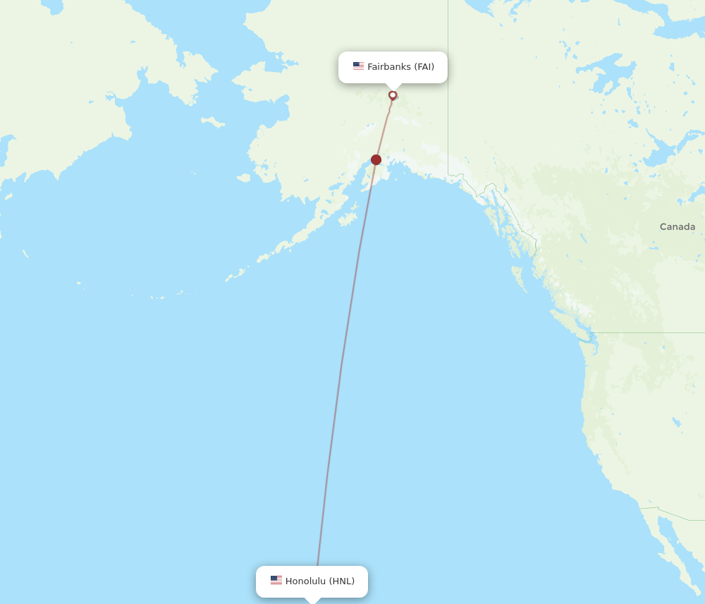 HNL-FAI flight routes