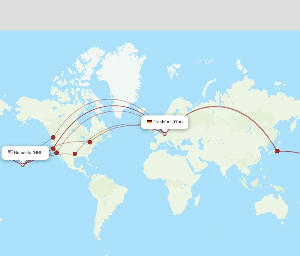 HNL to FRA flights and routes map