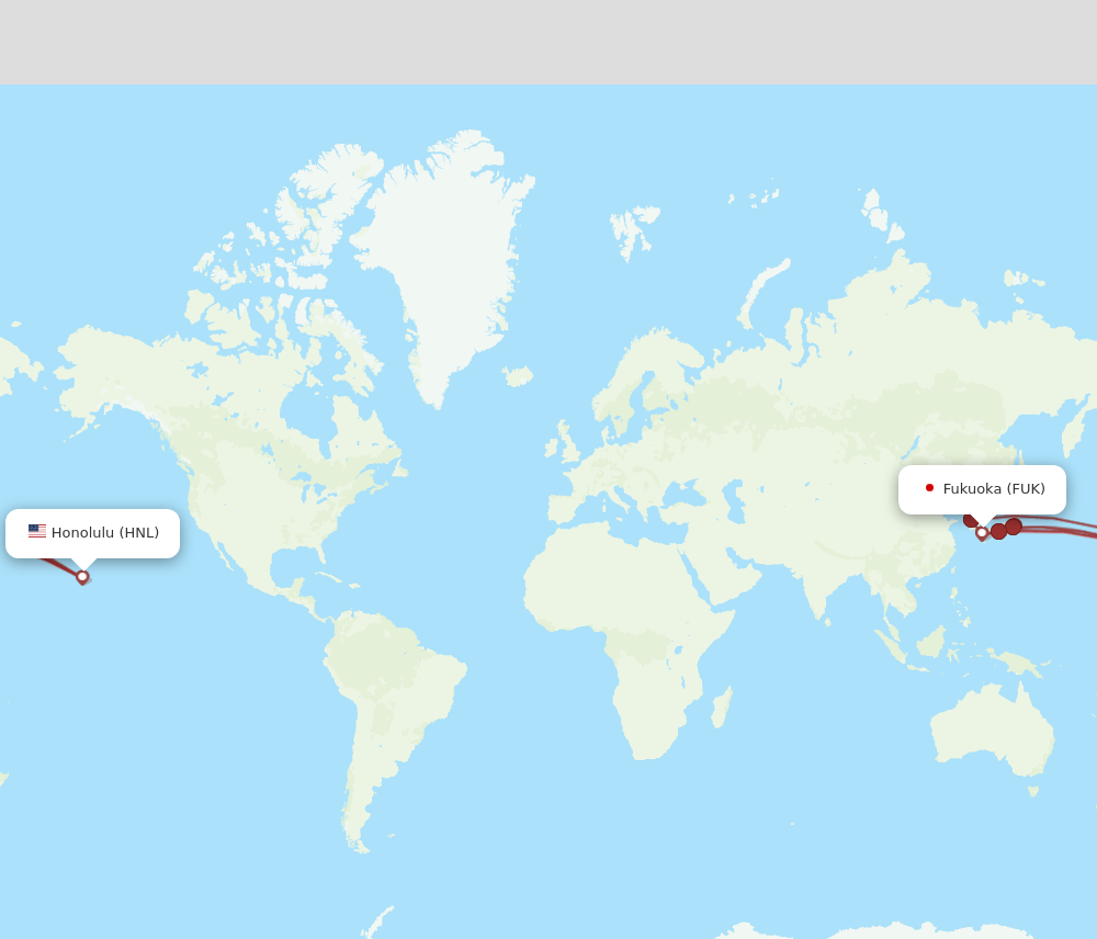 HNL-FUK flight routes